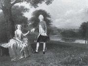 Arthur Devis Gentleman and Lady in a Landscape oil painting reproduction